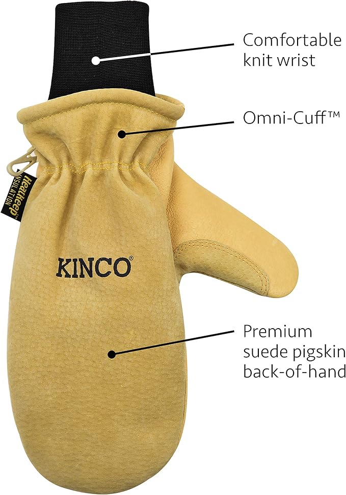 Kinco Premium Work Gloves w/ Nikwax Waterproof Wax, Pigskin - Medium (Pack of 1) (Like New)