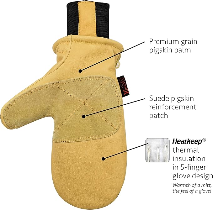 Kinco Premium Work Gloves w/ Nikwax Waterproof Wax, Pigskin - Medium (Pack of 1) (Like New)