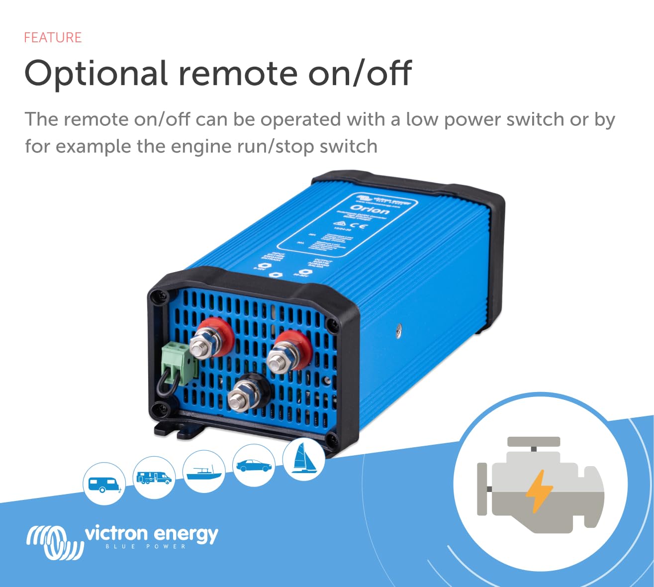 Victron Energy ORI122420020 Orion 12/24V 20A DC-DC Converter, Non-Isolated, Blue (Like New)