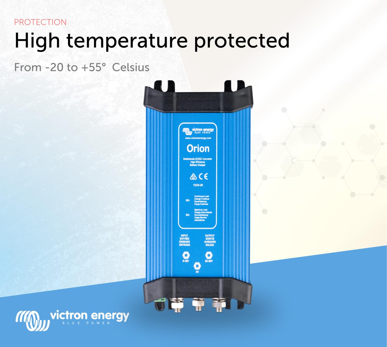 Victron Energy ORI122420020 Orion 12/24V 20A DC-DC Converter, Non-Isolated, Blue (Like New)