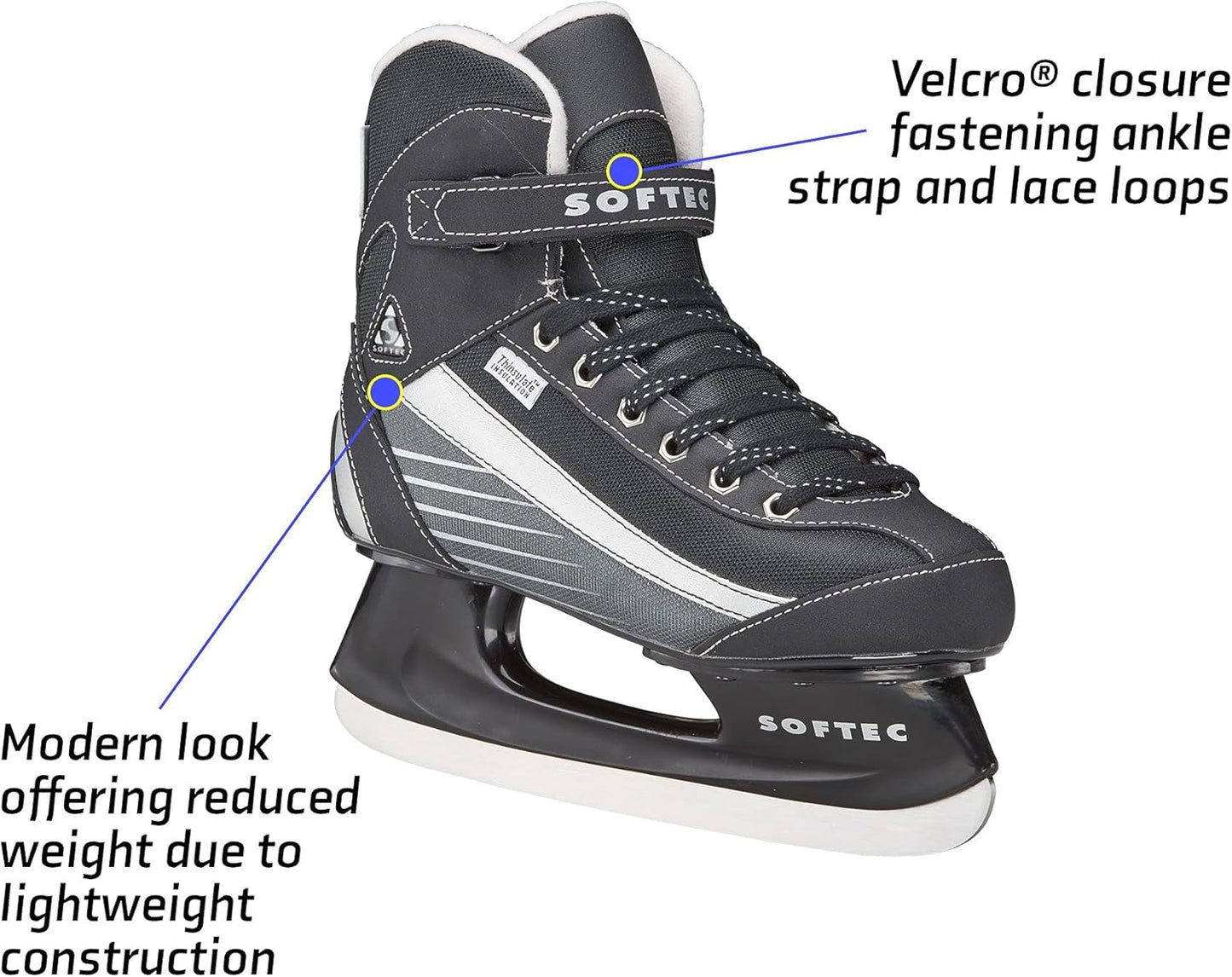 Jackson Ultima Softec Sport Men�s Recreational Hockey Skates � Black, Size 9 (New)