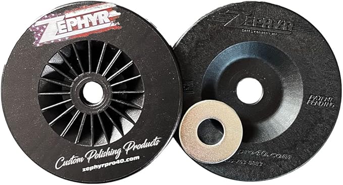 Zephyr SFPR58-4 Buffing Wheel Safety Flanges Rapid Thread, Black - Size 8" & 10" (New, Damaged Retail Box)