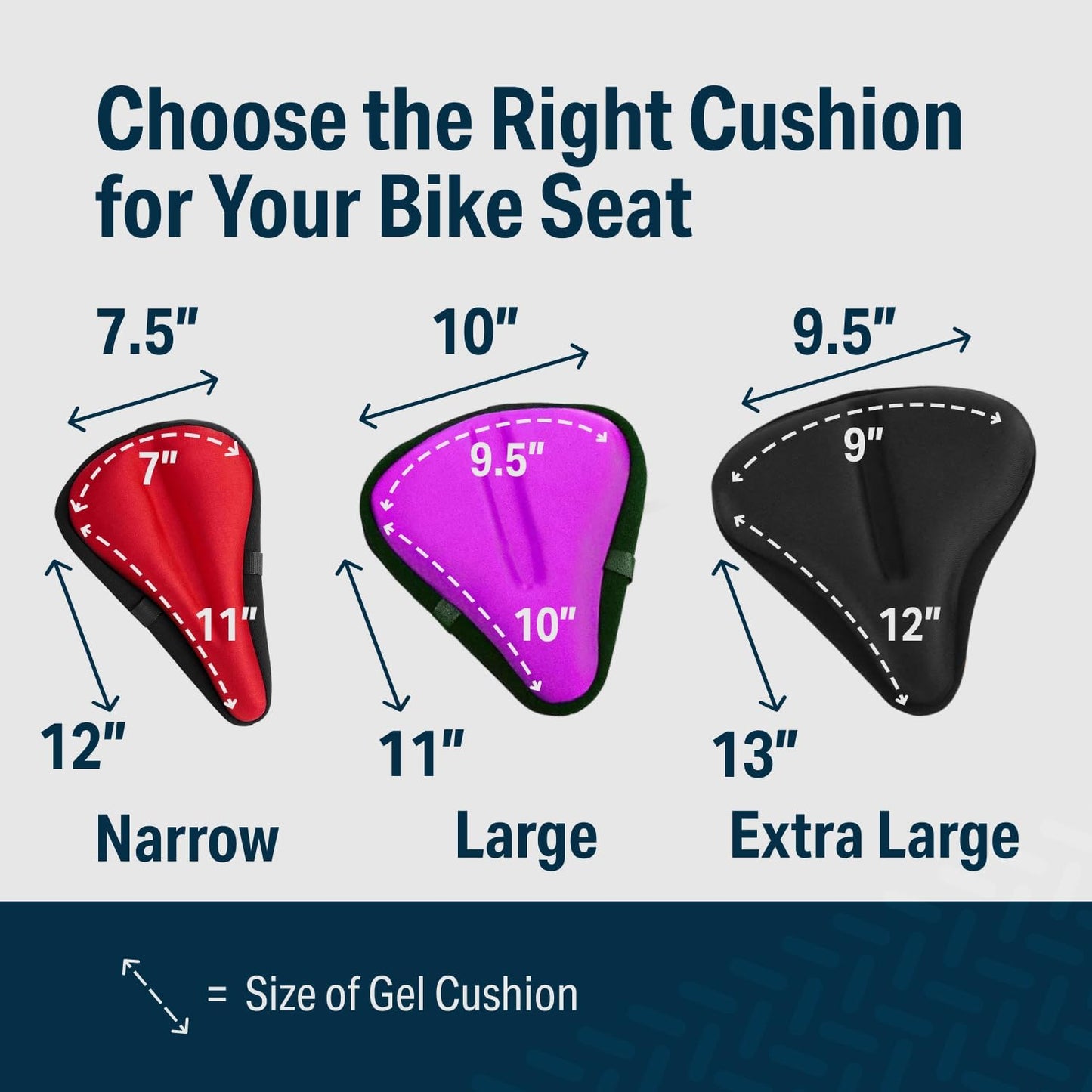 Bikeroo Polyester Gel Pad Saddle Seat Cushions for Stationary/Mountain Bikes (Used)