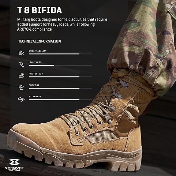 GARMONT T8 Bifida Multi-Terrain Military Tactical Boot for Men, Size 8.5, Coyote (Like New)
