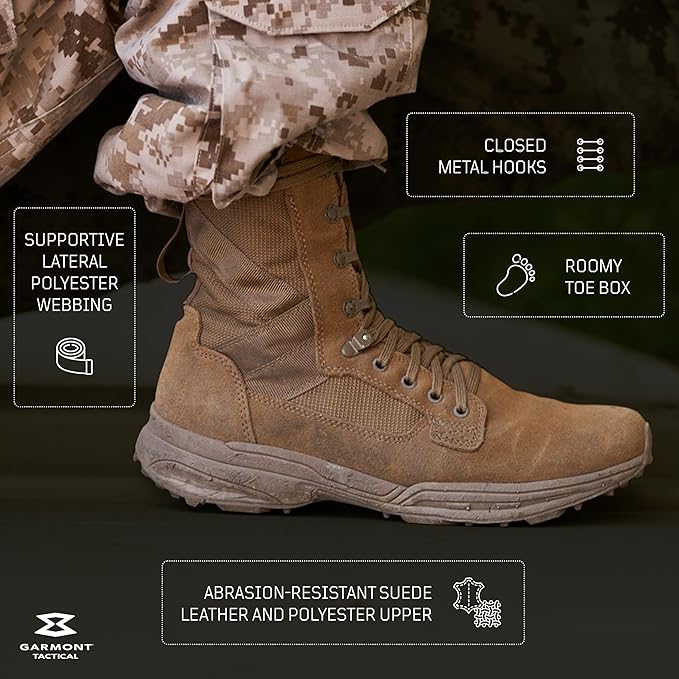 GARMONT T8 NFS 670 Military Combat Tactical Boot for Men/Women, Size 8.5, Coyote (New)