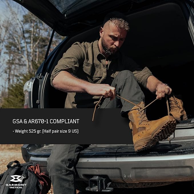 GARMONT T8 NFS 670 Military Combat Tactical Boot for Men/Women, Size 8.5, Coyote (New)
