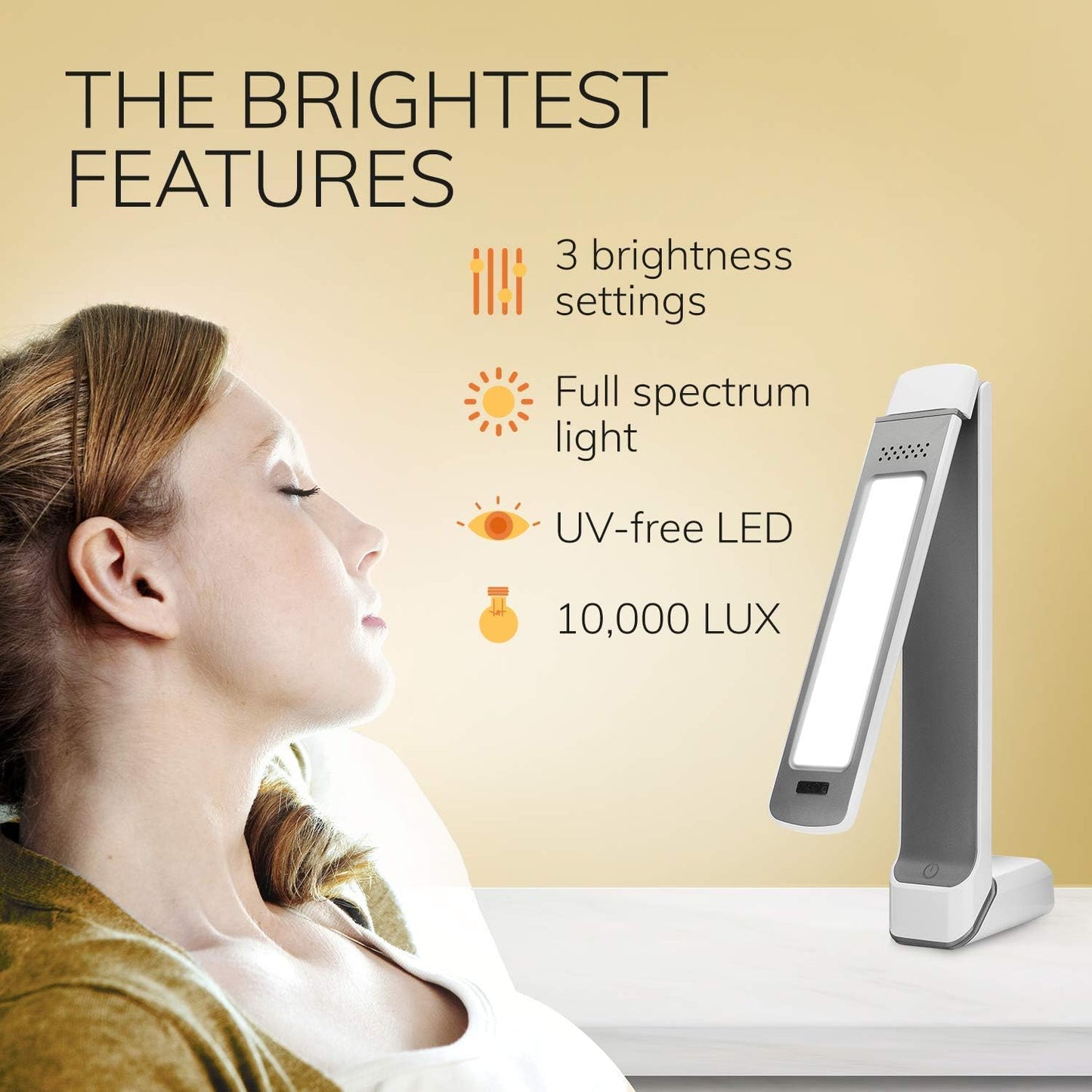 Circadian Optics Light Therapy Lamp, UV-Free LED Happy Mood Lamps - White-- (New)
