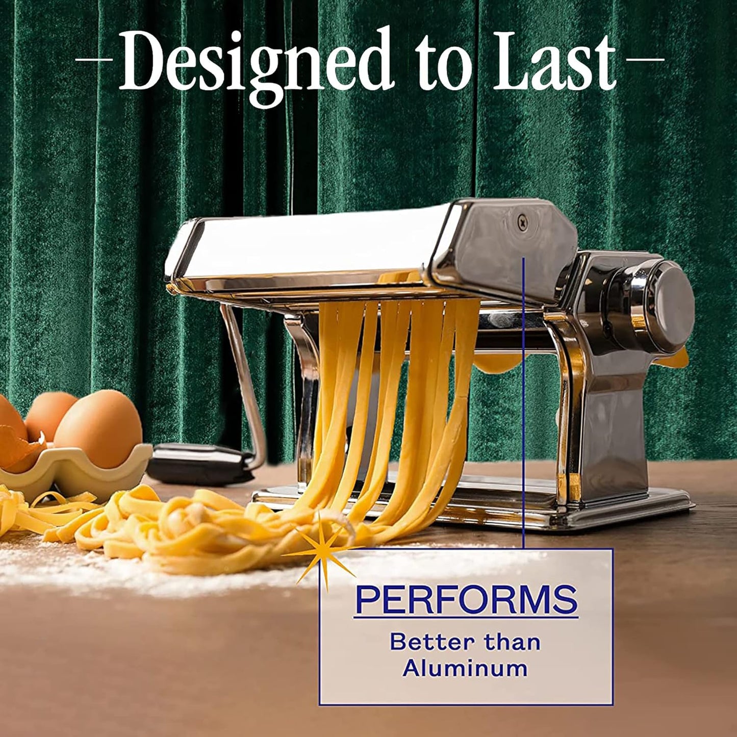 Nuvantee XK1005 Pasta Maker Machine, Manual Hand Press Noodles Maker - Silver (Used)