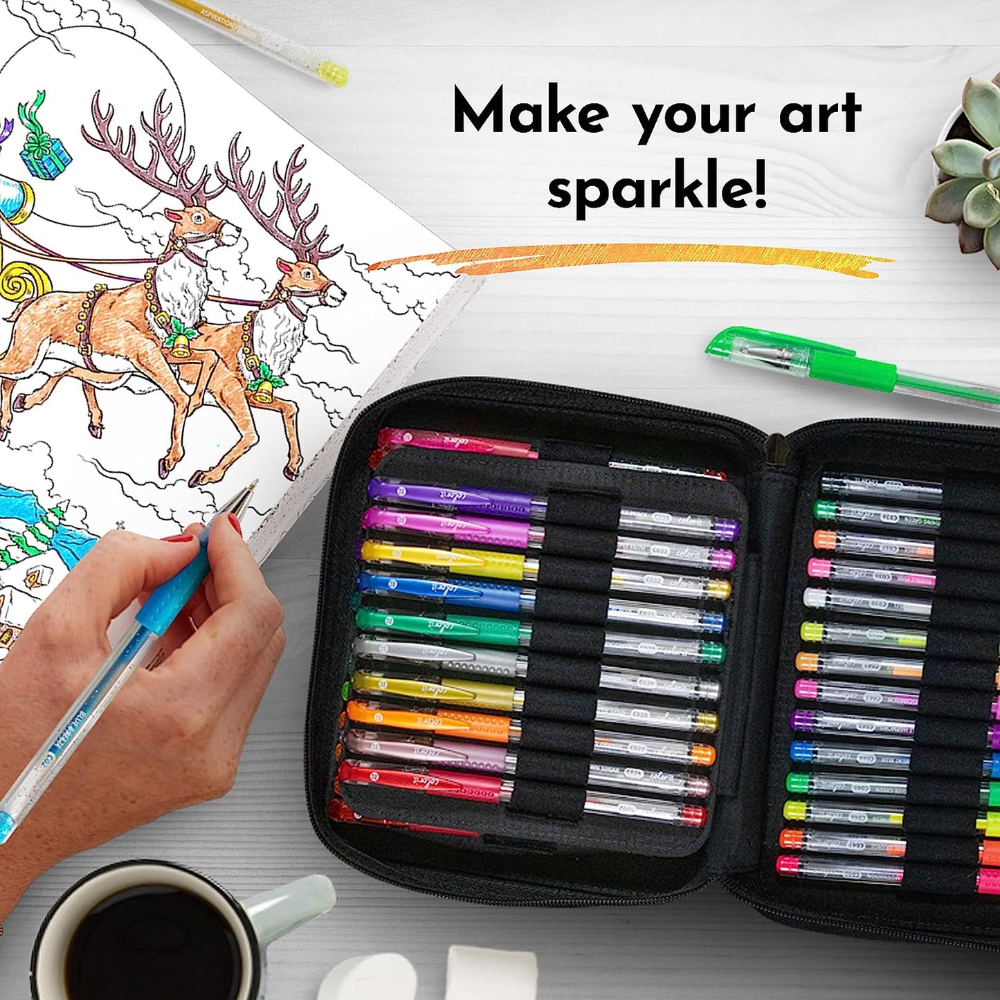ColorIt Glitter Gel Pens For Adult Coloring Books 96 Piece Set - Multicolor (Like New)
