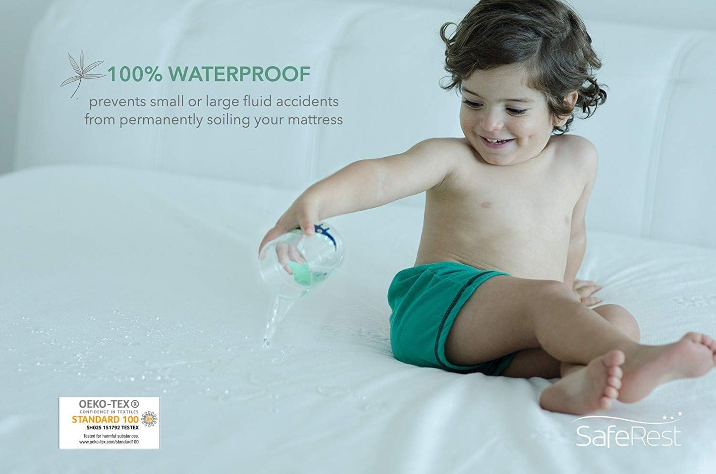 SafeRest Renewal Premium Mattress Protector Waterproof Cover, Cal King, White (New)