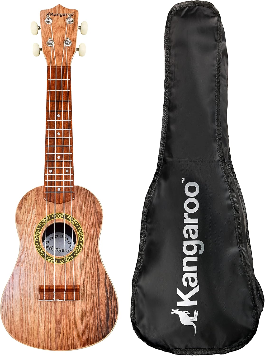 Kangaroo 22.5" Ukulele Set w/ Tuner, Case, Strap, Picks & Songbook, 4 String Kit (Used)