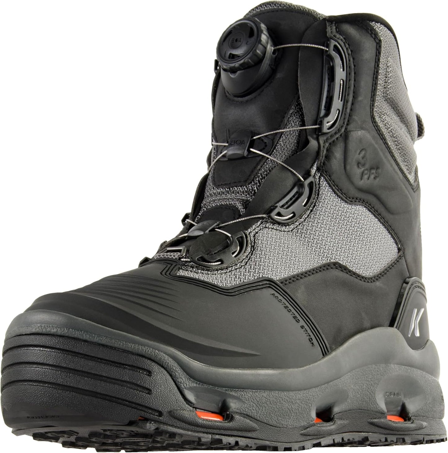 Korkers Men's Darkhorse Wading Boot, Water Resistant - Black/Gunmetal, Men's 9 (Like New, No Retail Box)