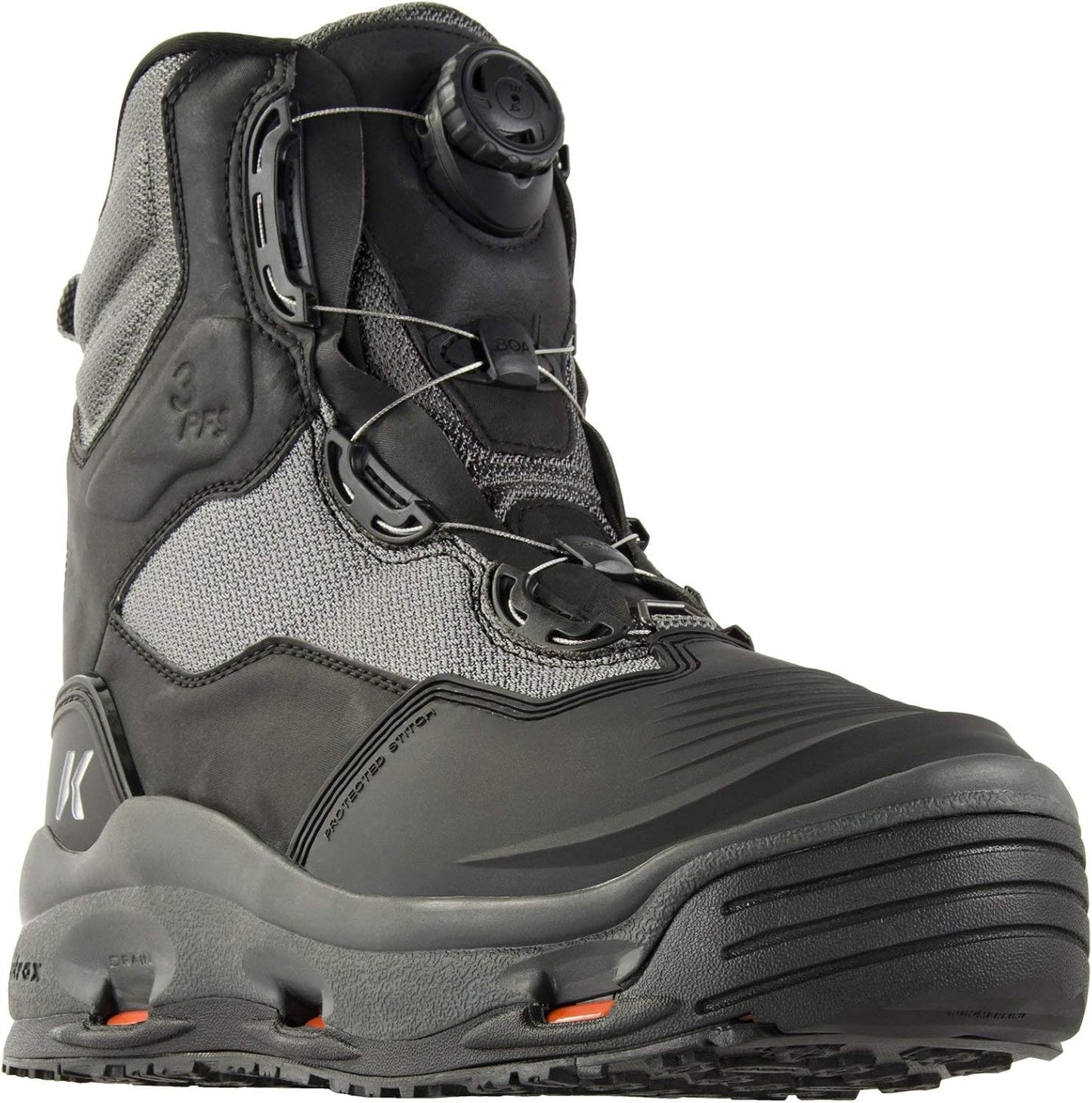 Korkers Men's Darkhorse Wading Boot, Water Resistant - Black/Gunmetal, Men's 9 (Like New, No Retail Box)