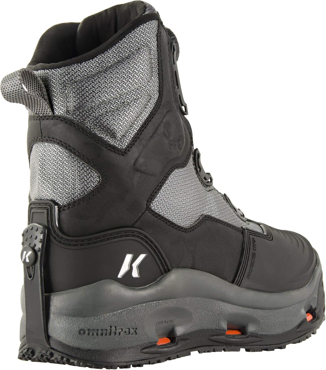 Korkers Men's Darkhorse Wading Boot, Water Resistant - Black/Gunmetal, Men's 9 (Like New, No Retail Box)