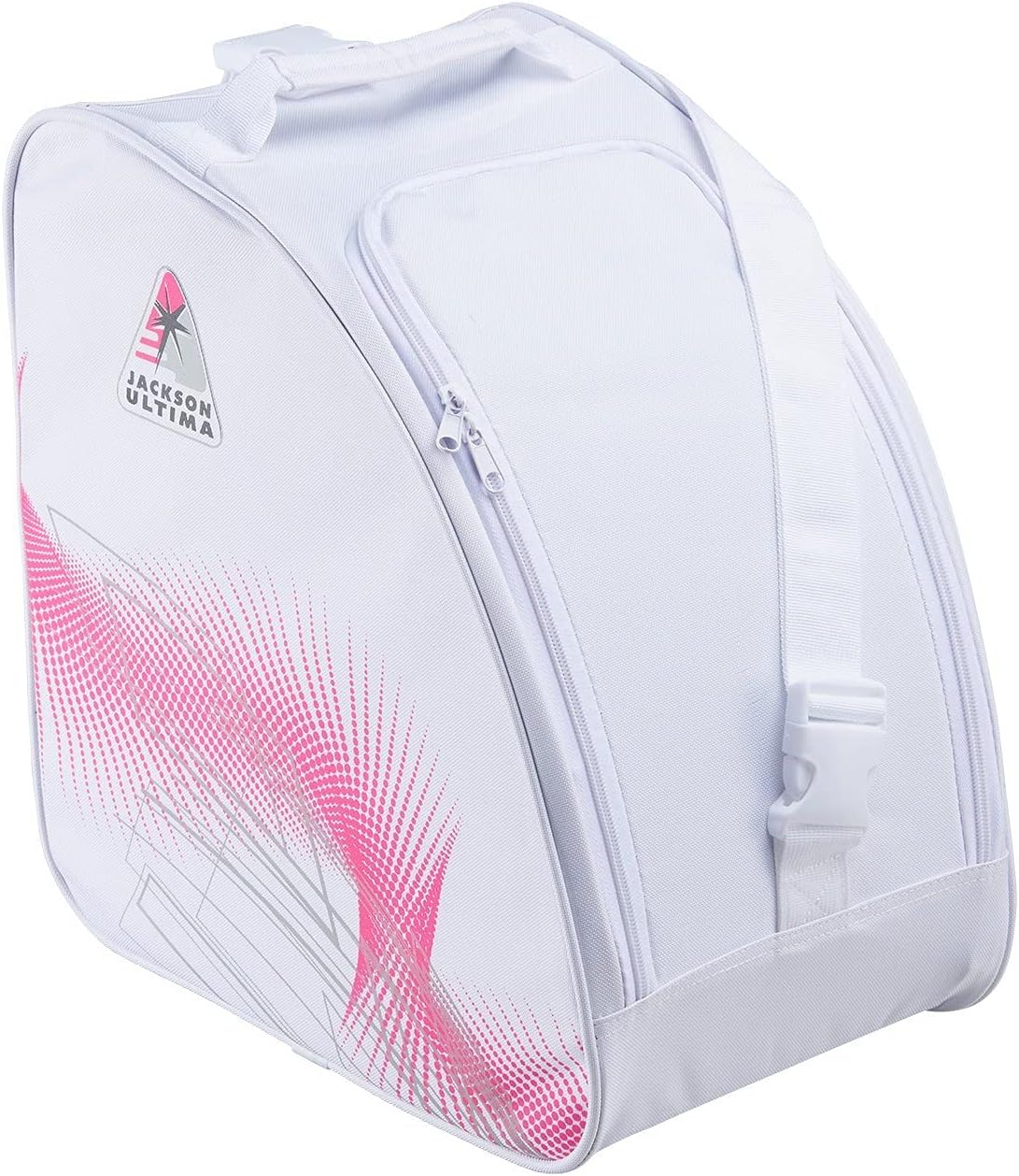 Jackson Ultima Ice/Roller Skating Bag with Zipper System, One Size, White/Pink (Like New)