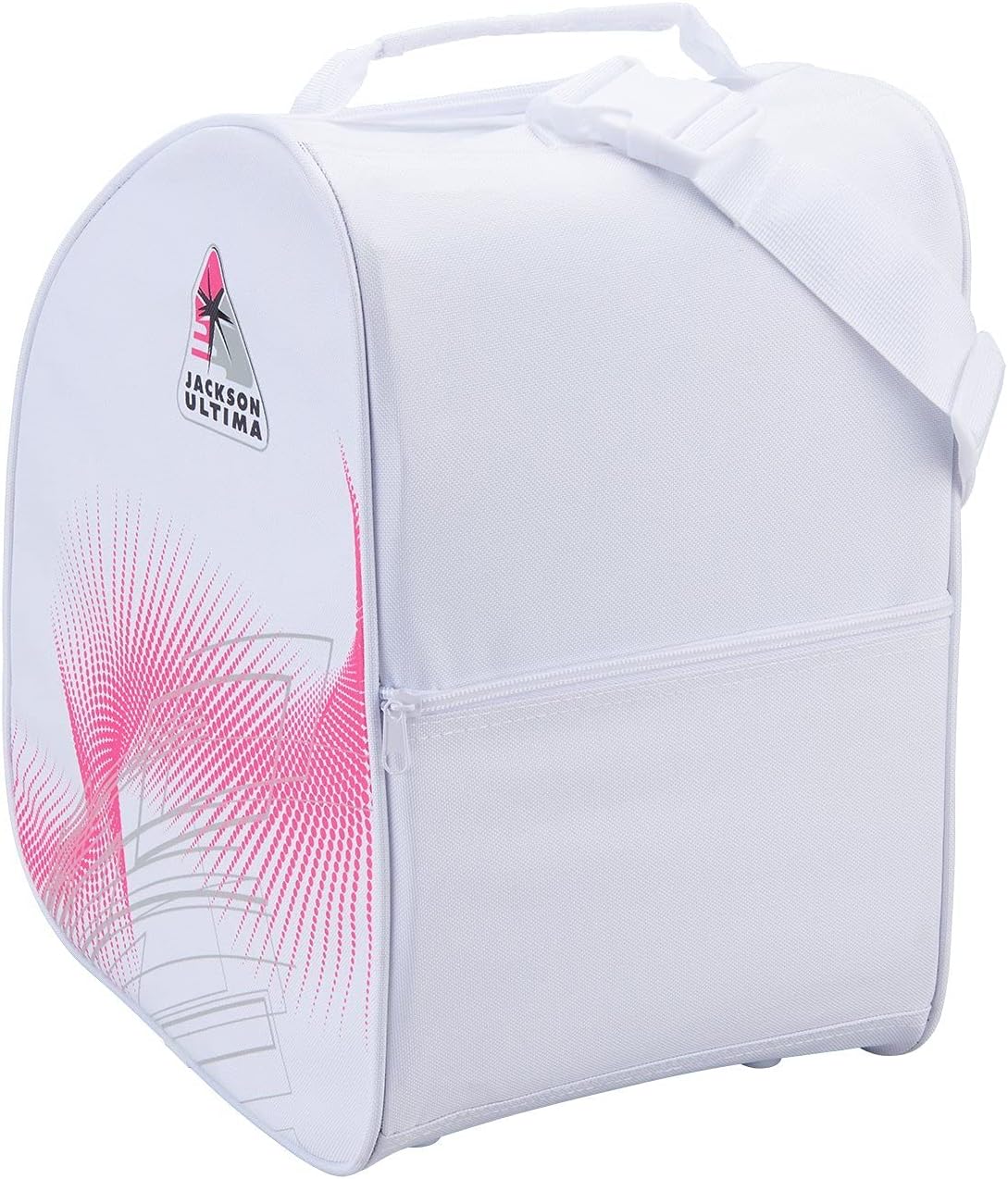 Jackson Ultima Ice/Roller Skating Bag with Zipper System, One Size, White/Pink (Like New)