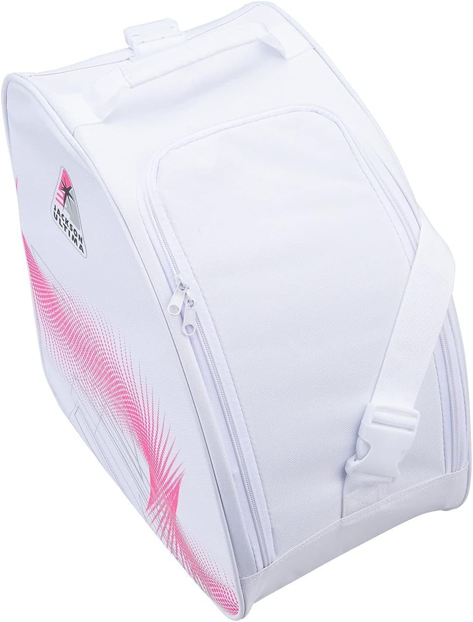 Jackson Ultima Ice/Roller Skating Bag with Zipper System, One Size, White/Pink (Like New)