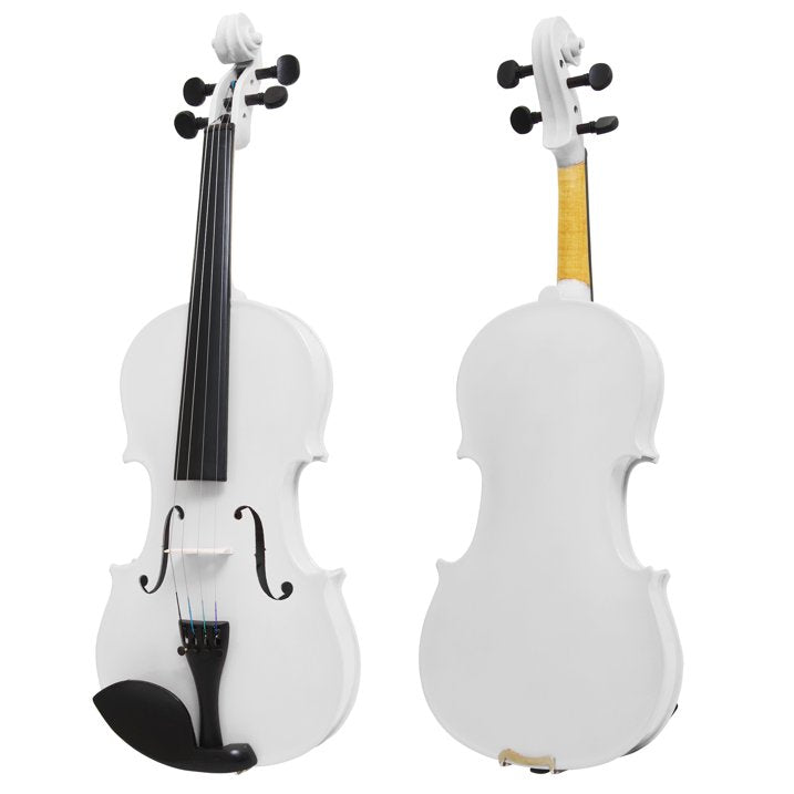 Mendini By Cecilio Violin For Kids & Adults w/Case, Bow, Tuner - 4/4 MV White (Like New)