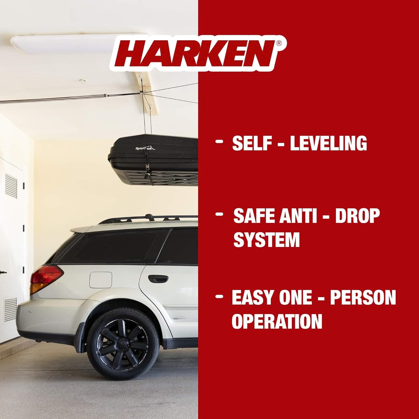 HARKEN Stainless steel Heavy Cargo Carrier Overhead Garage Storage, Black (Like New)