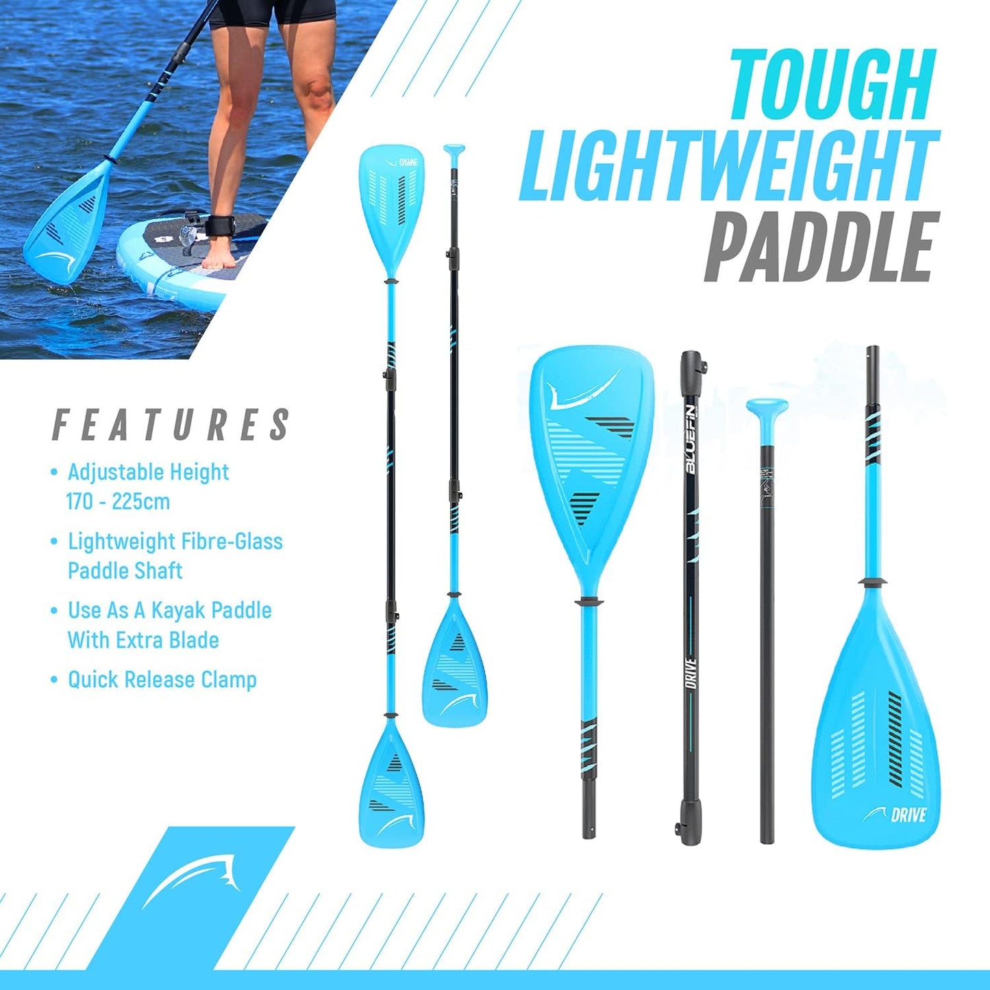 Bluefin Cruise SUP Stand Up Paddle Board w/ Paddle & Accessory Kit - 10'8", Blue (Used)