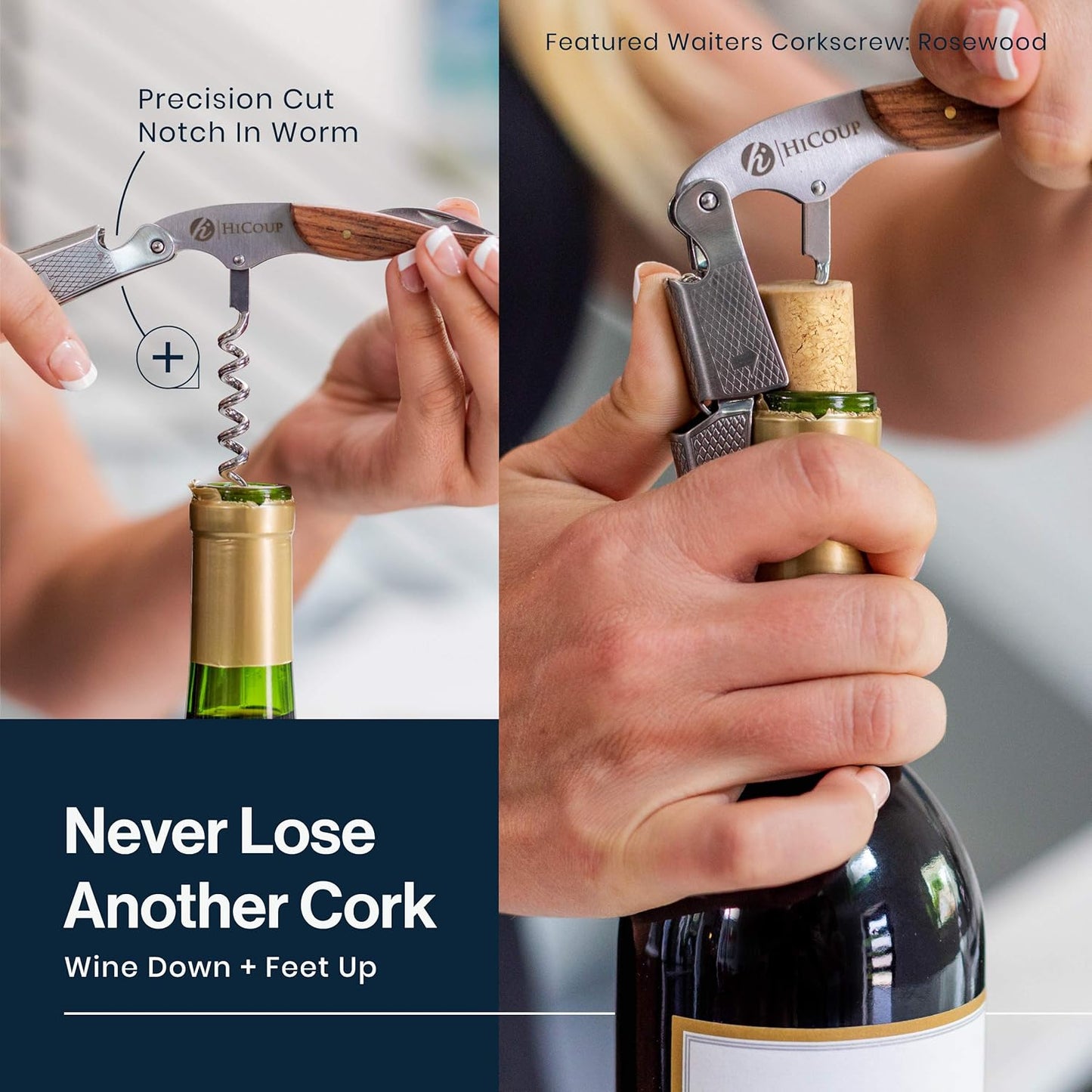 HiCoup Kitchenware Pro Corkscrews w/ Foil Cutter & Cap Remover for Wine Bottles (Like New)