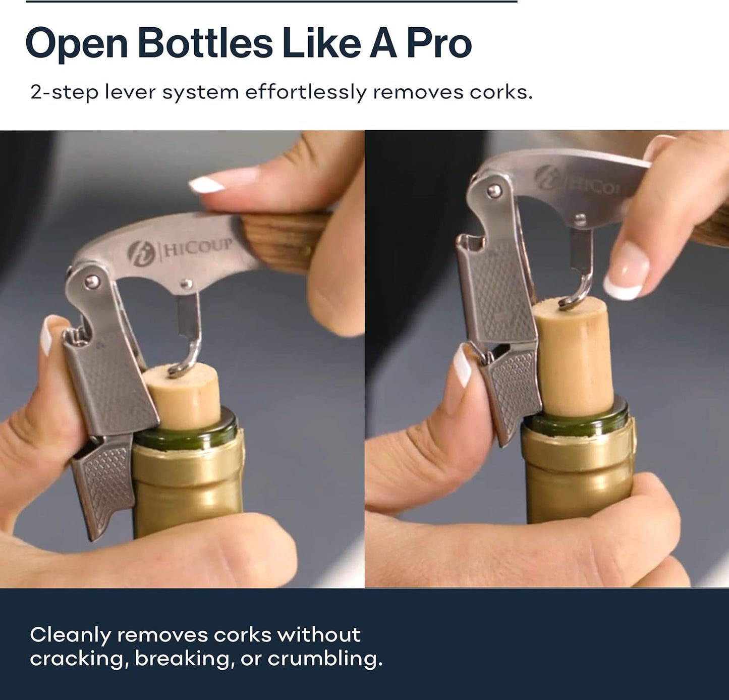 HiCoup Kitchenware Pro Corkscrews w/ Foil Cutter & Cap Remover for Wine Bottles (Like New)