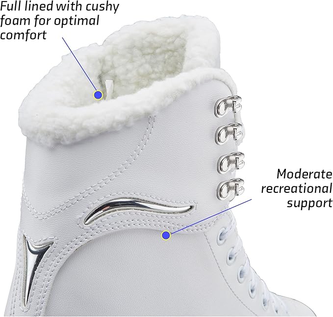 Jackson Ultima SoftSkate Womens/Girls Figure Skate, Size 9 Women's, White/Fleece (New)