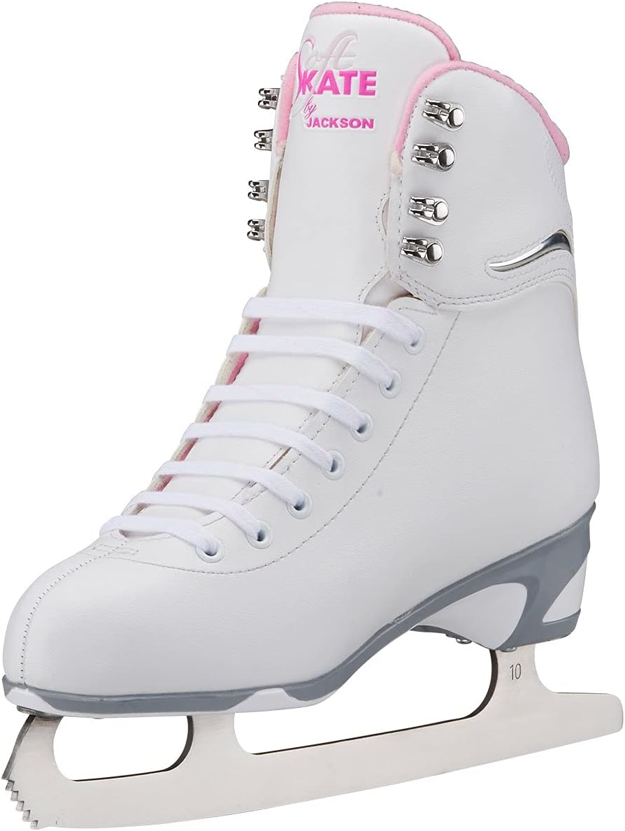 Jackson Ultima SoftSkate Womens/Girls Figure Ice Skates - White/Pink, 5 Women's (Like New, No Retail Box)