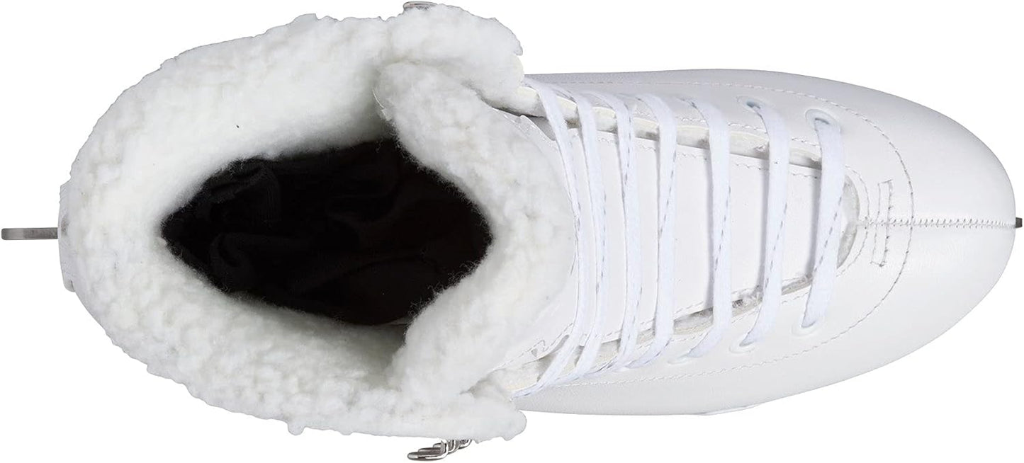 Jackson Ultima SoftSkate Womens/Girls Figure Skate, Size 1 Misses - White/Fleece (Like New, Damaged Retail Box)