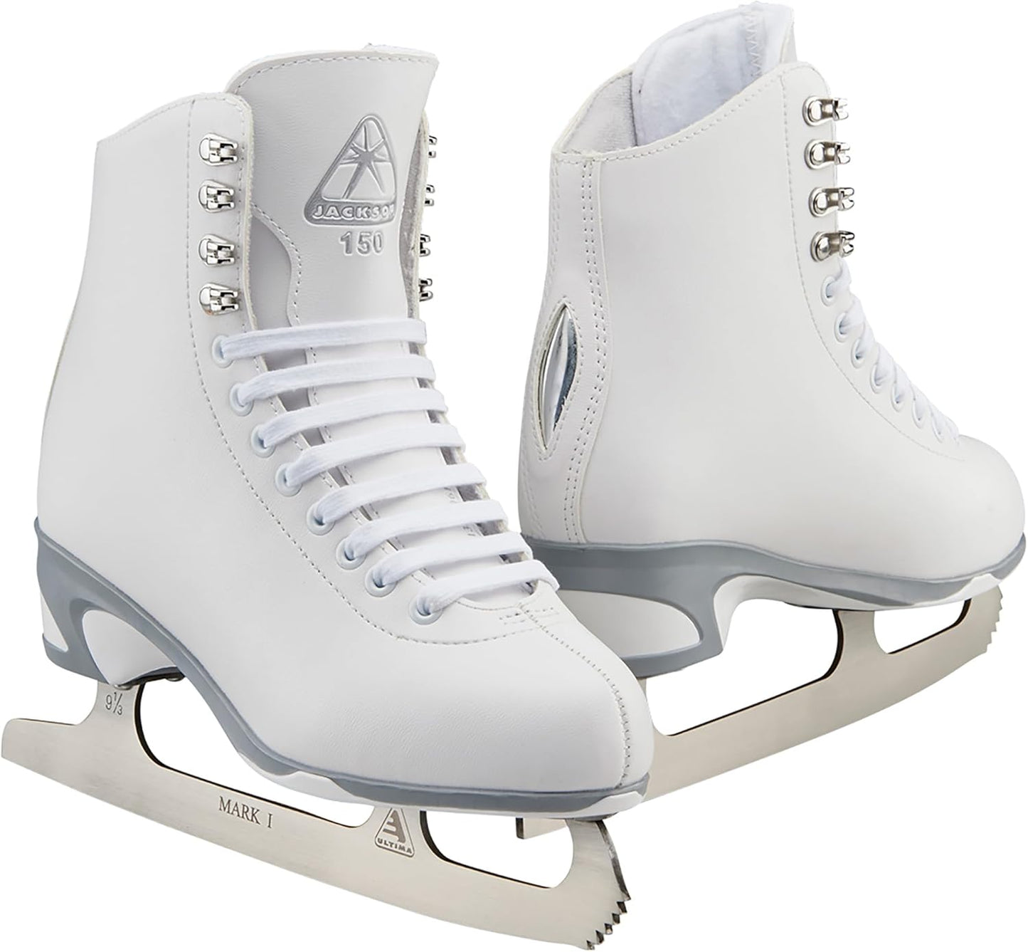 Jackson Ultima Finesse Women's/Girls Figure Ice Skates, Adult Size 9 - White (Like New)