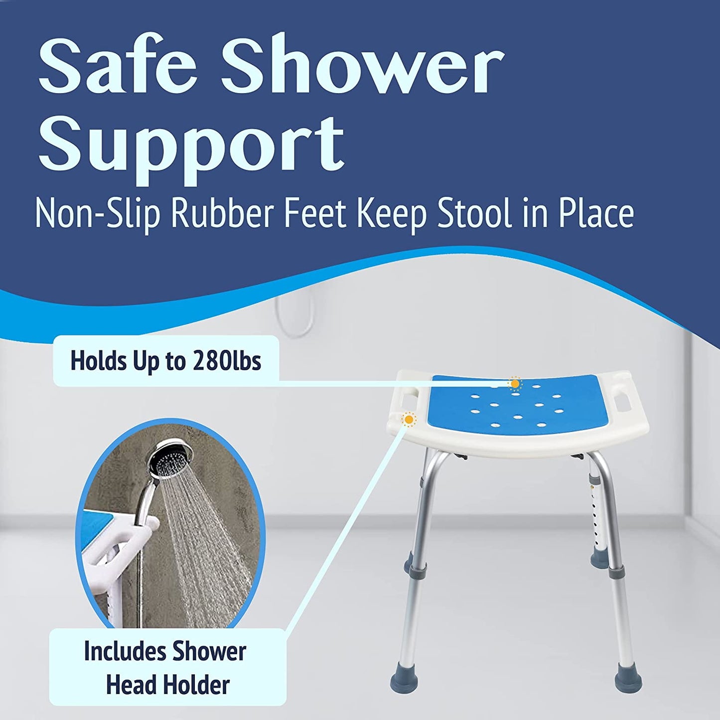 Medokare Shower Seat for Inside Shower - Bath Stool, Medical Chairs - White-- (Like New)