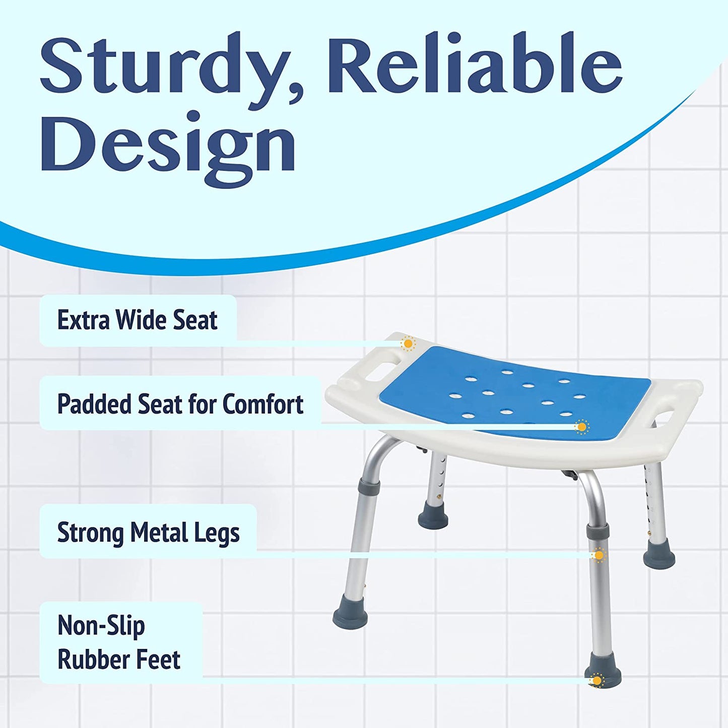 Medokare Shower Seat for Inside Shower - Bath Stool, Medical Chairs - White-- (Like New)