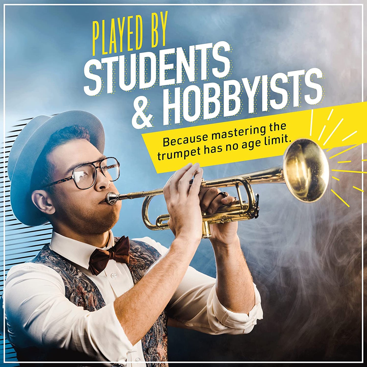 Mendini by Cecilio MTT-SB B Flat Trumpets w/Case, Cloth, Oil & Gloves - Sky Blue (Like New)