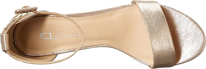 CL by Chinese Laundry Women's Jody Heeled Sandal, Size 6.5, Light Gold Starstone (Like New)