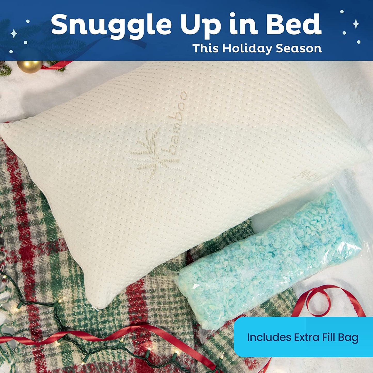 Snuggle-Pedic Adjustable GreenGold Certified Memory Foam Pillows, King - White (Like New)