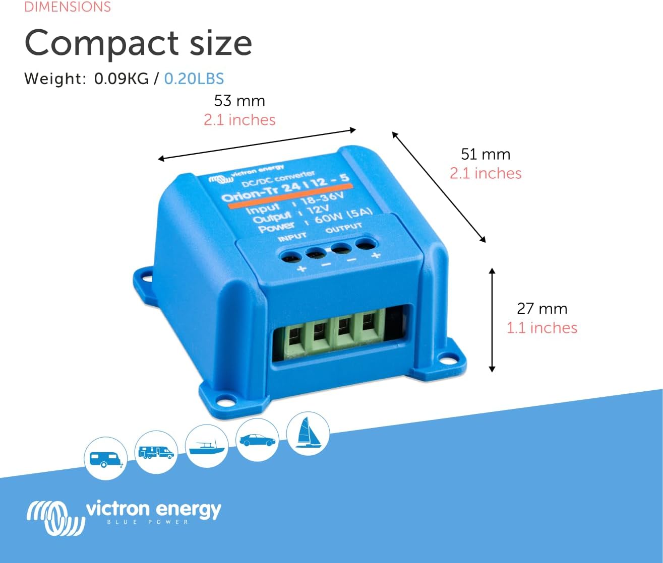 Victron Energy ORI241205200 Orion-Tr DC to DC Converter for Dual Battery System (Like New)