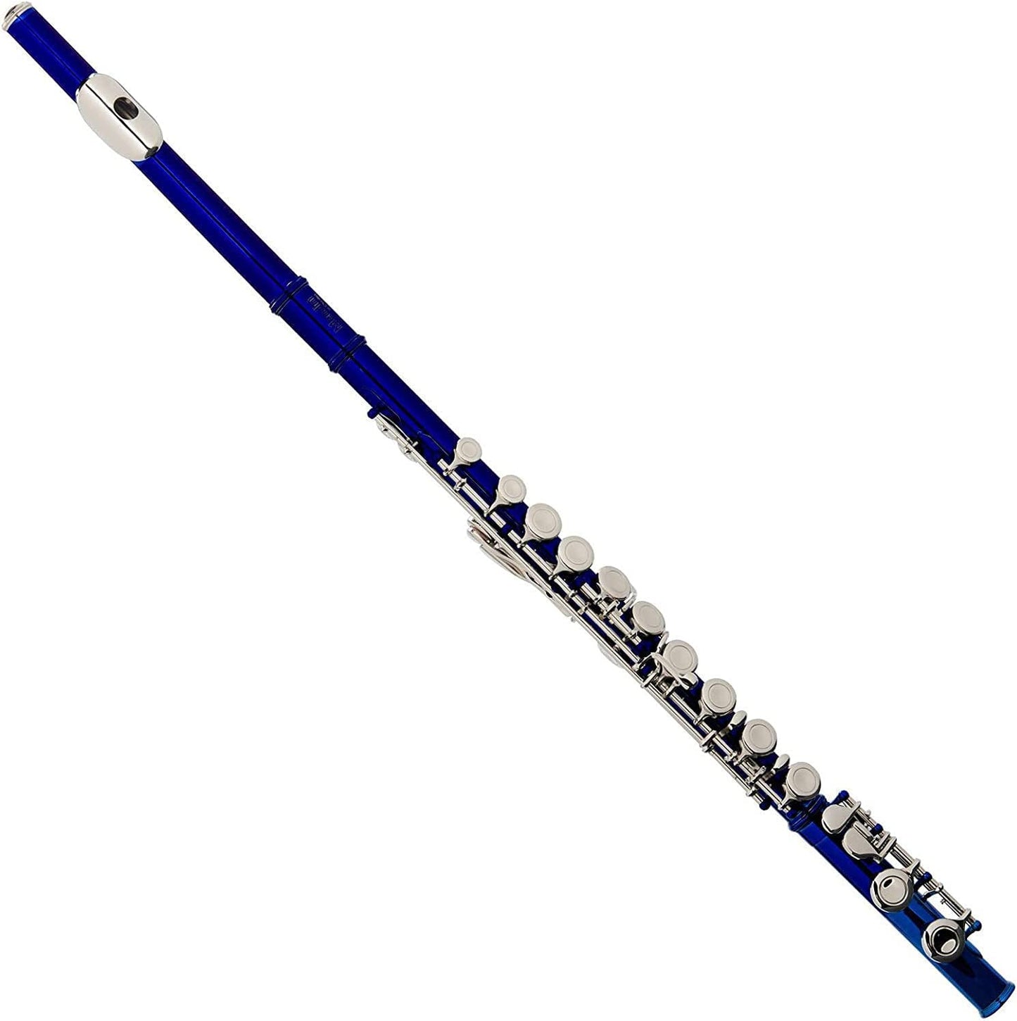 ?Mendini MFE+SD+PB Closed Hole C 16-Key Flute w/Case, Stand & Lesson Book, Blue (Used)