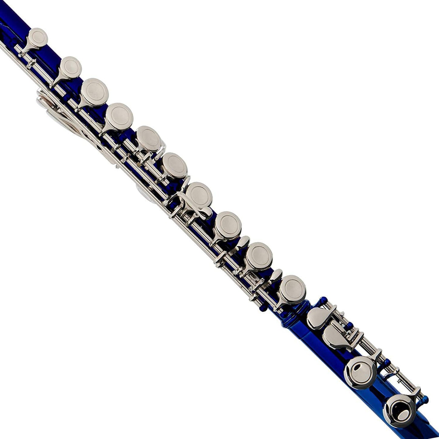?Mendini MFE+SD+PB Closed Hole C 16-Key Flute w/Case, Stand & Lesson Book, Blue (Used)