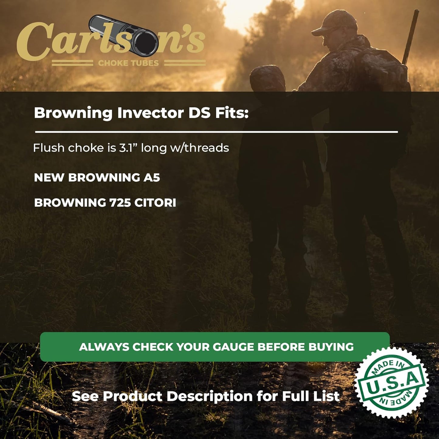 Carlson's 11572 Choke Tube 12 Gauge for Browning Invector DS - Stainless Steel (Like New)