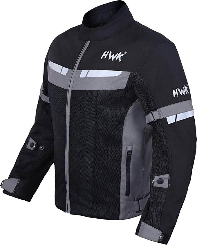 HWK Mesh Motorcycle Jacket Riding Air Motorbike Biker CE Armored Breathable- (Like New)