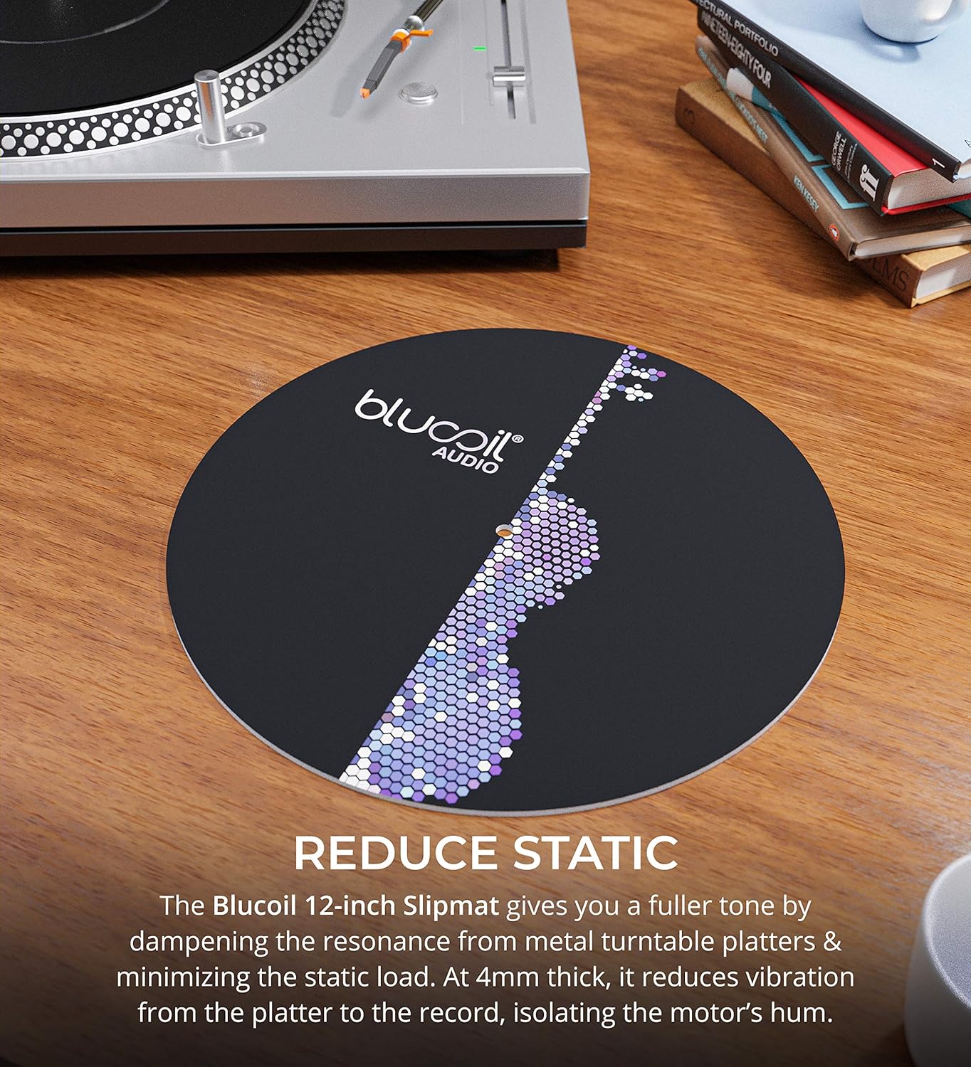 Blucoil 12-inch Turntable Slipmat with 4mm Thickness - LP Protection (New)