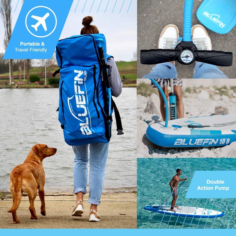Bluefin Cruise Tandem 15' Inflatable Stand Up Paddle Board, Blue, 2019-23 Model (Like New)