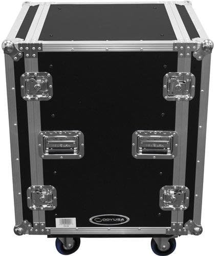 Odyssey 14U Heavy-Duty Shock Mount Rack Flight Case with Wheels, 14-Compartments (Like New)