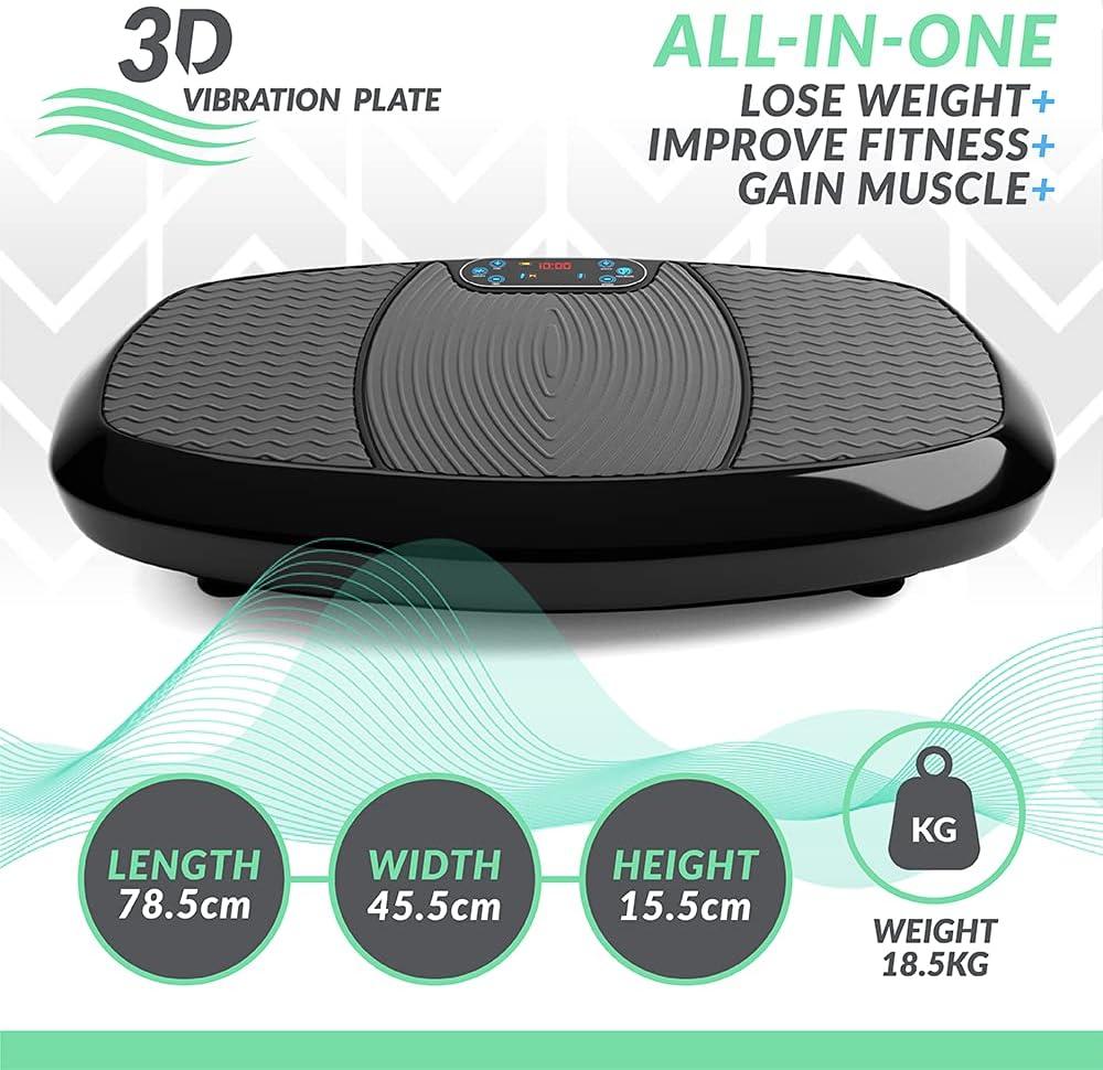 Bluefin 3D Vibration Plate - Dual Motors, Anti-Slip, 180 Levels, Bluetooth (New)