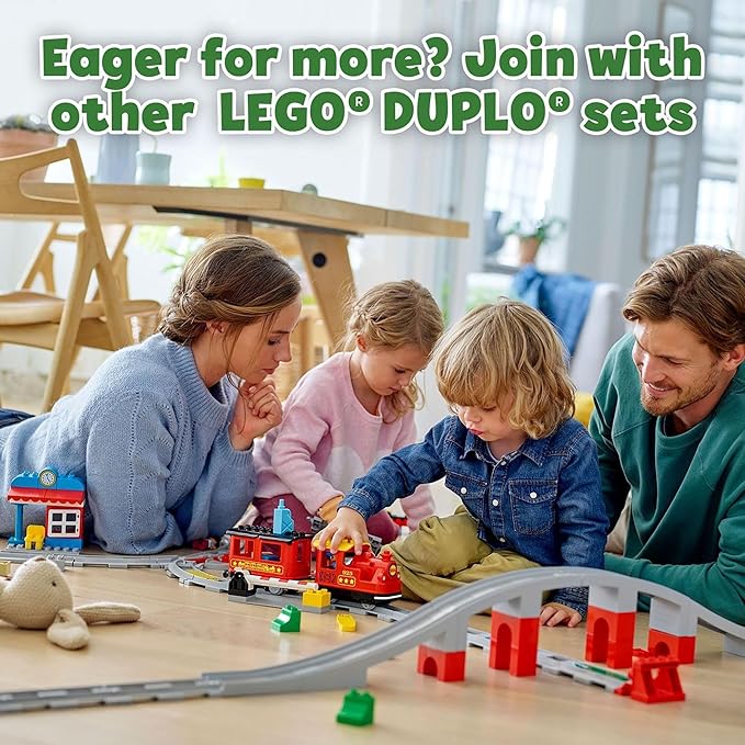 LEGO DUPLO Steam Train Remote-Control Building Blocks Set for Toddlers - 10874 (New, Damaged Retail Box)