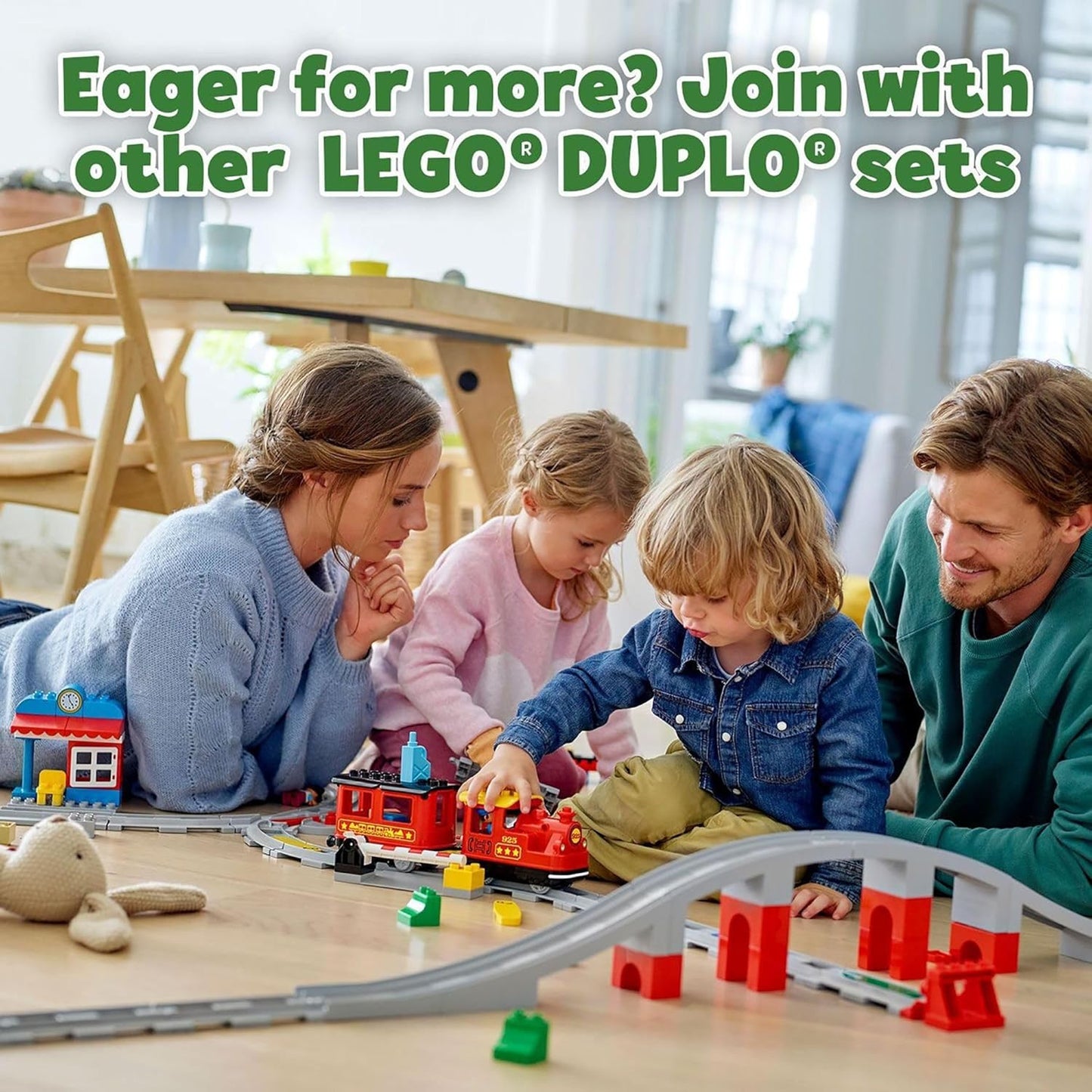 LEGO DUPLO Steam Train Remote-Control Building Blocks Set for Toddlers - 10874 (New, Damaged Retail Box)
