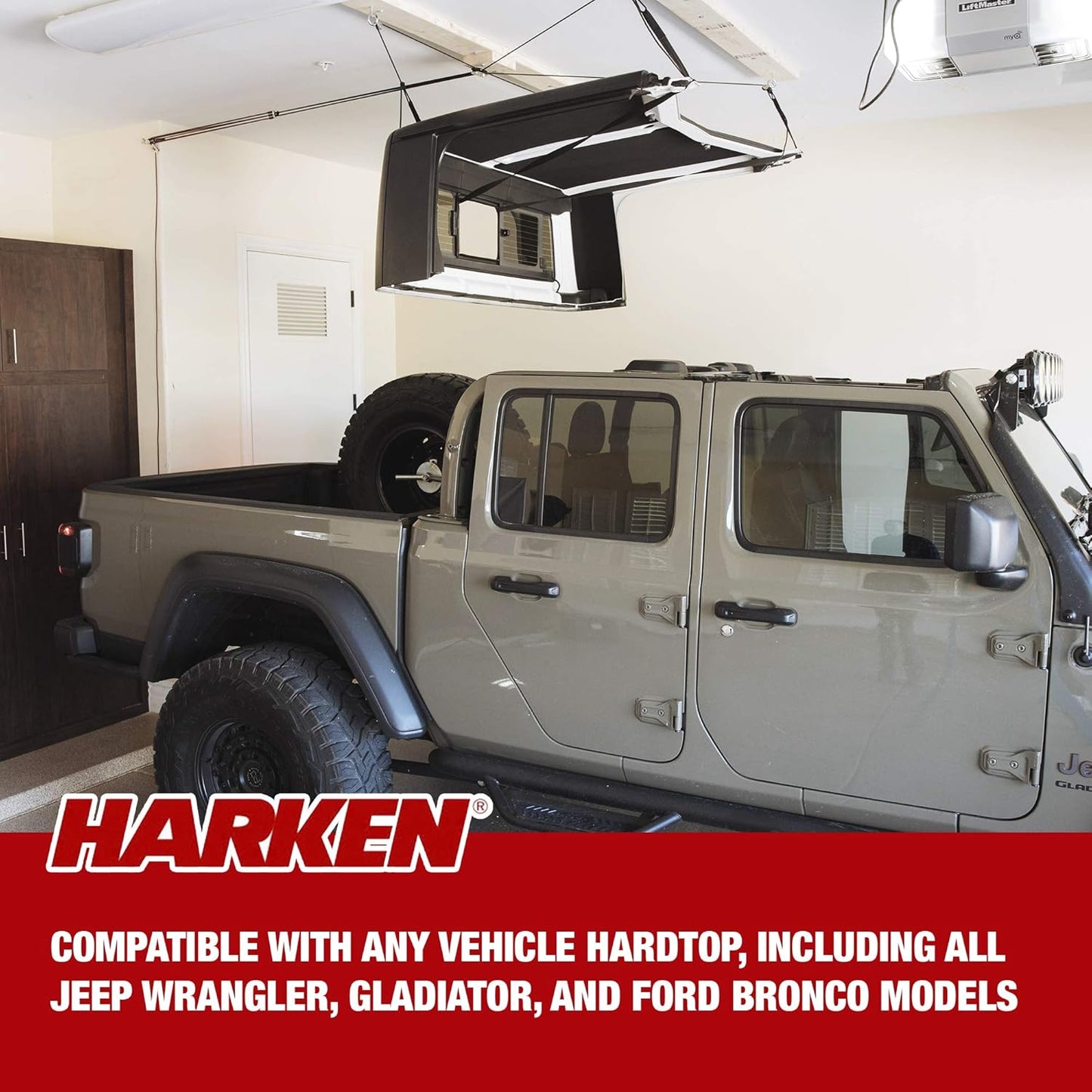 HARKEN 7803.16JEEP Hoist Kit Hardtop Storage with Anti-Drop System - Green (Like New)
