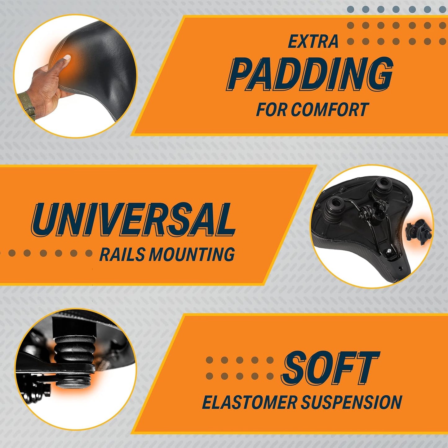 Bikeroo Extra Wide Replacement Saddle for Indoor and Outdoor Bicycles - Black (Used, No Retail Box)