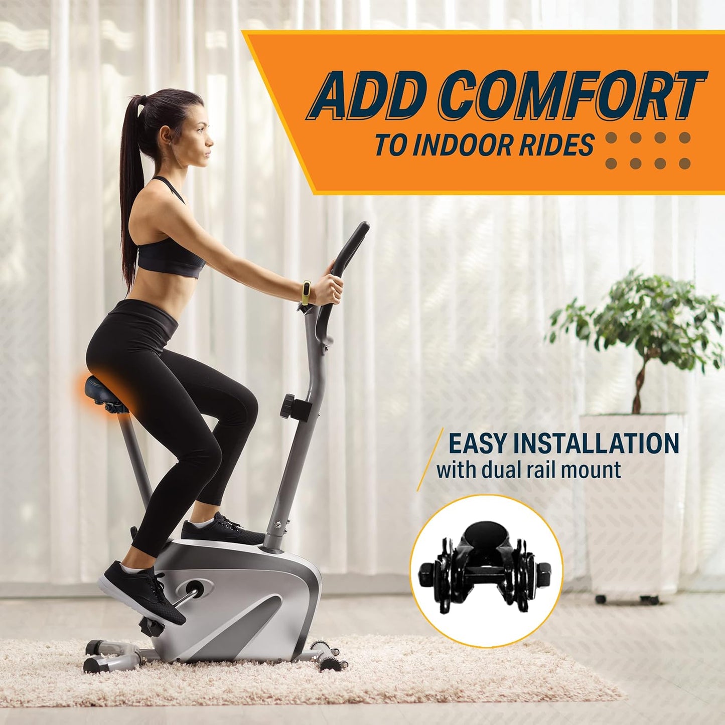 Bikeroo Extra Wide Replacement Saddle for Indoor and Outdoor Bicycles - Black (Used, No Retail Box)