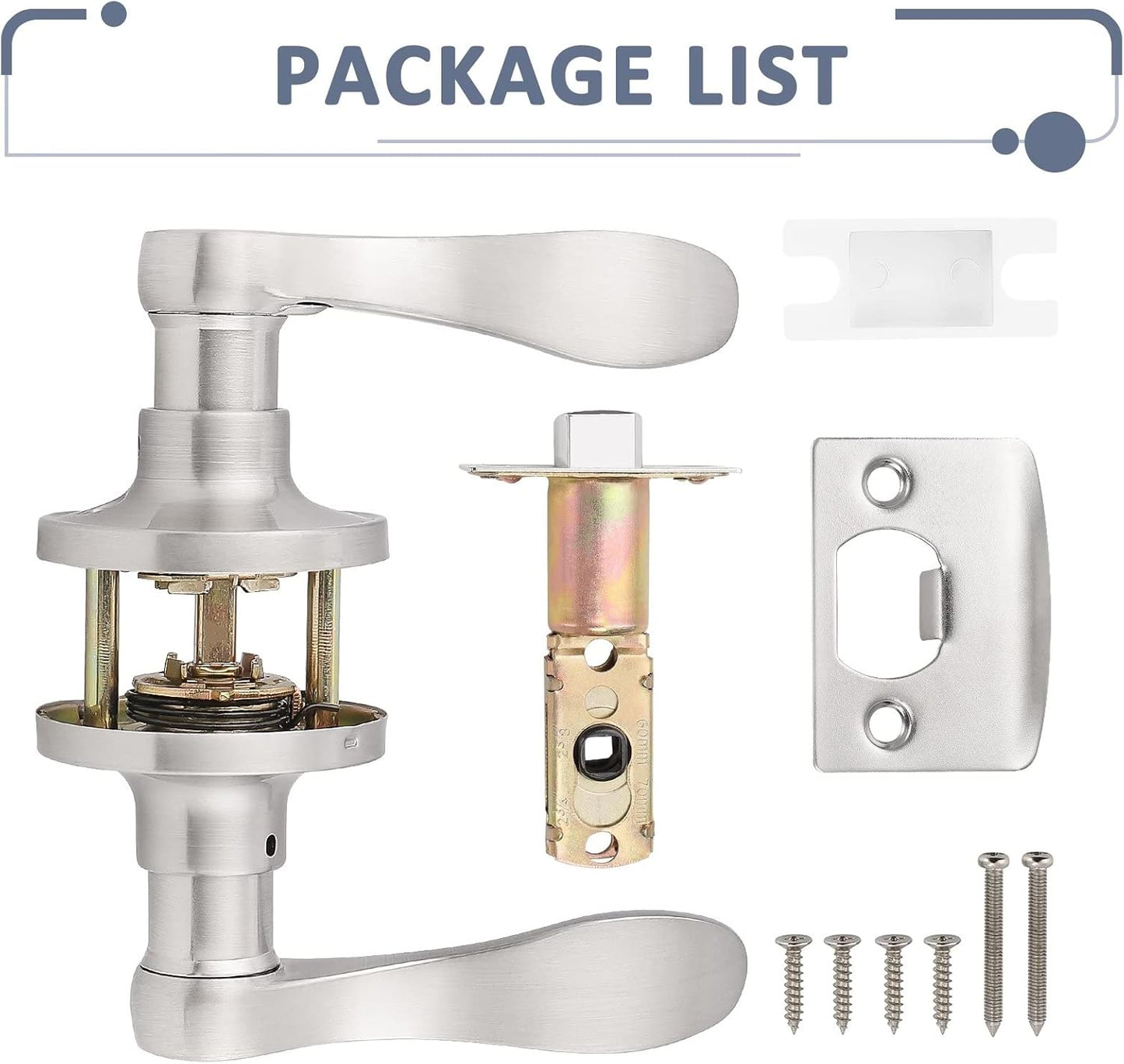 Probrico Interior Passage Modern Door Lock for Hallway/Closets, Adjustable Latch (Like New)